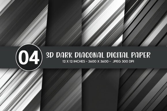 3D Dark Diagonal Digital Paper for Creators