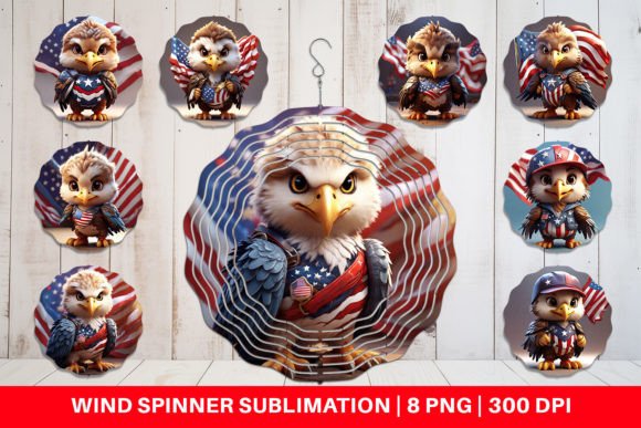 3D Eagle Wind Spinner: A Patriotic 4th July Design