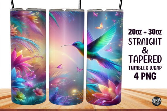 3D Hummingbird Tumbler Sublimation Wrap