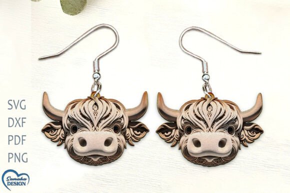 3D Illusion Highland Cow for Engraving