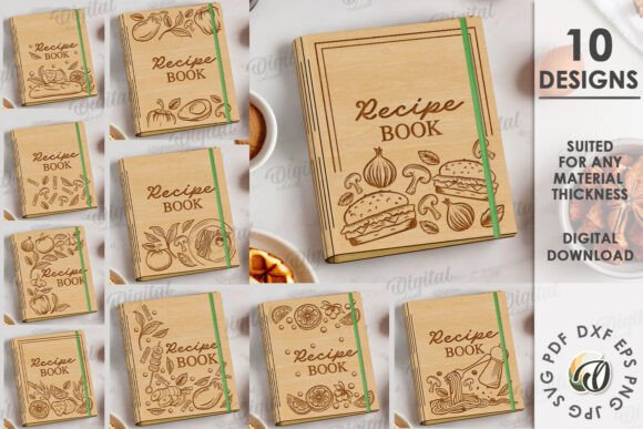 3D Recipe Book Cover Bundle Laser Cut: A Digital Design Solution for Creative Projects