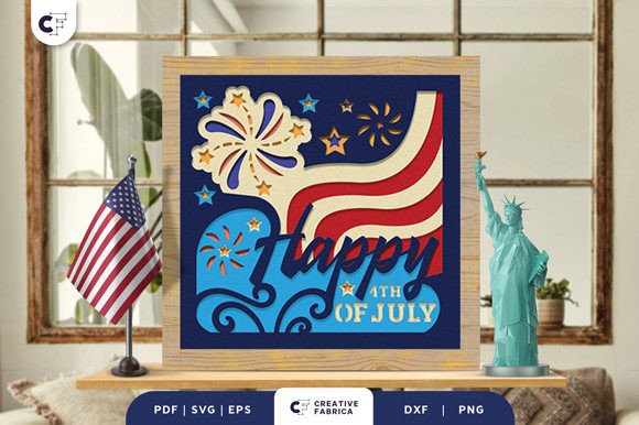 Ignite Independence with a 3D Firework Light Box SVG