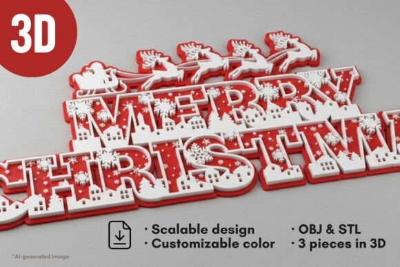 Merry Christmas 3D Print
