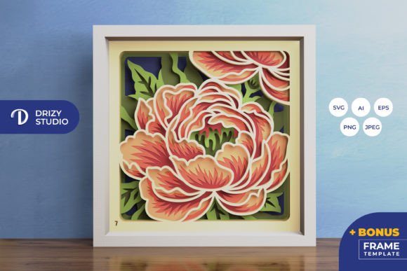 Peony Petals 3D Shadow Box