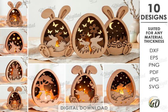 Strategic Design Execution with the 3D Easter Lamps Bundle Laser Cut