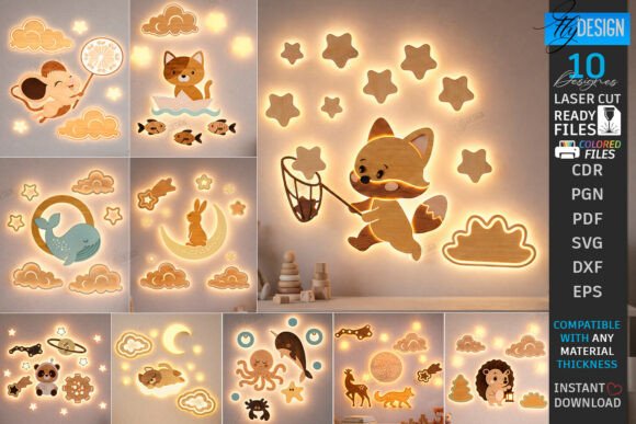 Transforming Digital Files into 3D Layered Nursery Night Light Bundles