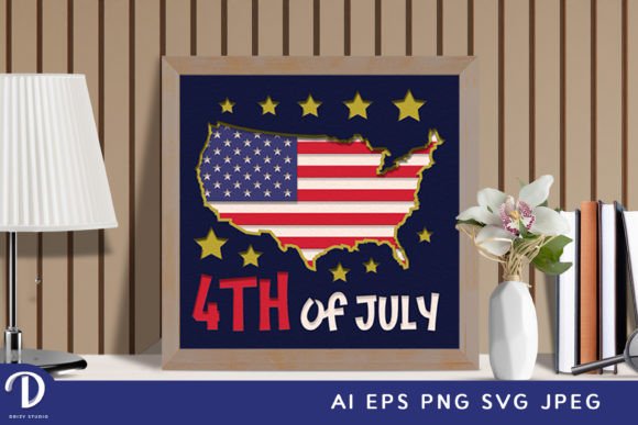 Unleash Your American Spirit with the USA Flag Country 3D SVG Shadow Box
