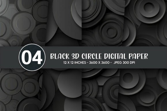 Unlocking Modern Aesthetics with Black 3D Circle Digital Paper